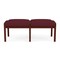 Lesro Lenox Wood 2 Seat Bench Wood Frame, Mahogany, OH Wine Upholstery LW2001 - alternate 1
